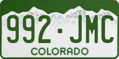 CO license plate 992JMC