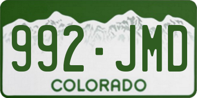 CO license plate 992JMD
