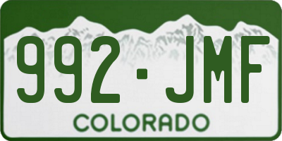 CO license plate 992JMF