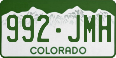 CO license plate 992JMH