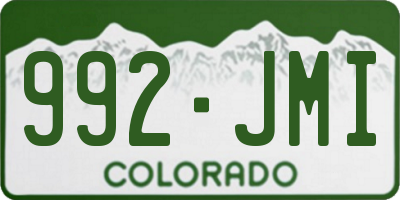 CO license plate 992JMI