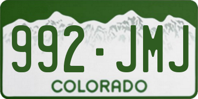 CO license plate 992JMJ