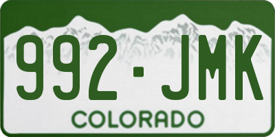 CO license plate 992JMK