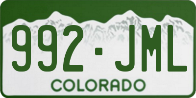 CO license plate 992JML
