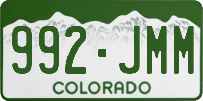 CO license plate 992JMM