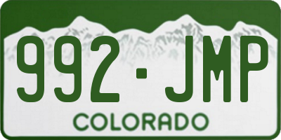 CO license plate 992JMP