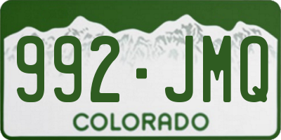CO license plate 992JMQ