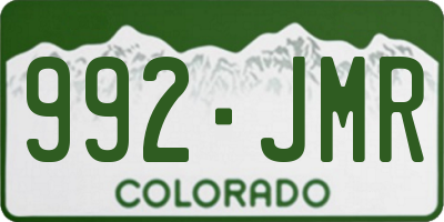CO license plate 992JMR