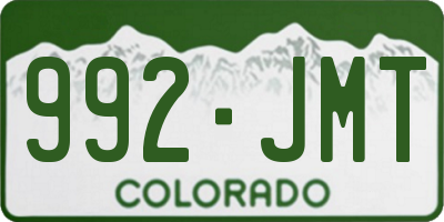 CO license plate 992JMT