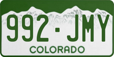 CO license plate 992JMY