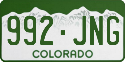 CO license plate 992JNG