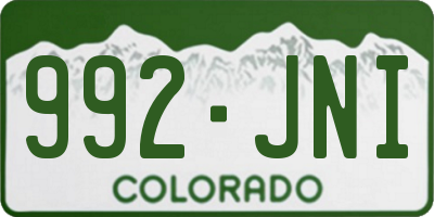 CO license plate 992JNI