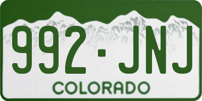 CO license plate 992JNJ