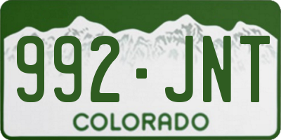CO license plate 992JNT