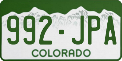 CO license plate 992JPA