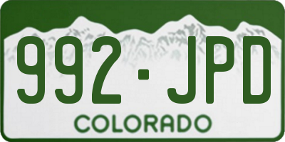 CO license plate 992JPD