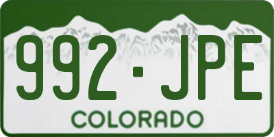 CO license plate 992JPE