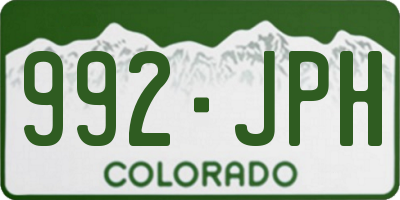 CO license plate 992JPH