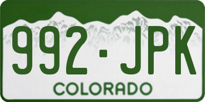 CO license plate 992JPK