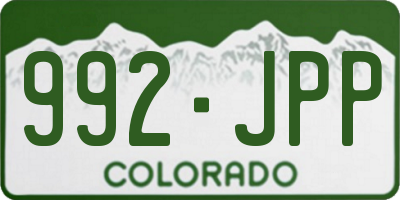 CO license plate 992JPP