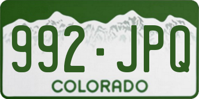 CO license plate 992JPQ