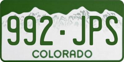 CO license plate 992JPS