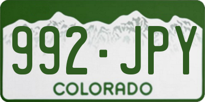 CO license plate 992JPY