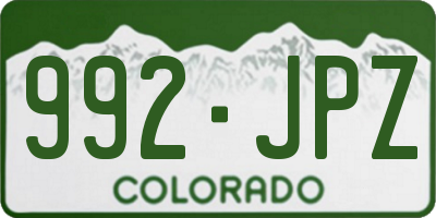 CO license plate 992JPZ