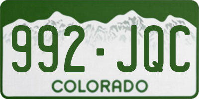 CO license plate 992JQC