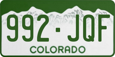 CO license plate 992JQF