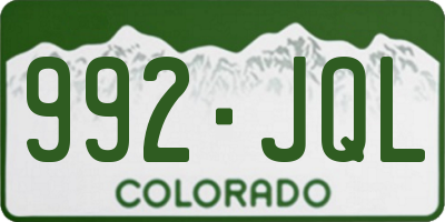 CO license plate 992JQL