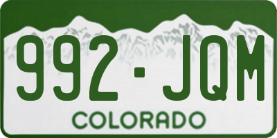 CO license plate 992JQM