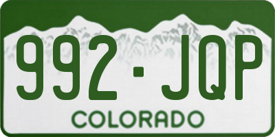 CO license plate 992JQP