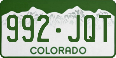 CO license plate 992JQT