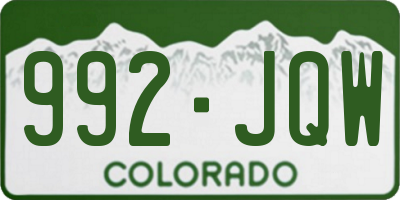 CO license plate 992JQW