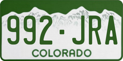 CO license plate 992JRA