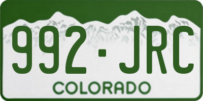 CO license plate 992JRC