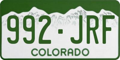 CO license plate 992JRF