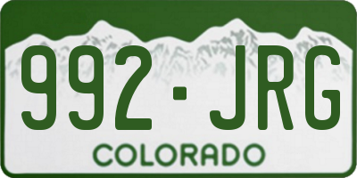 CO license plate 992JRG