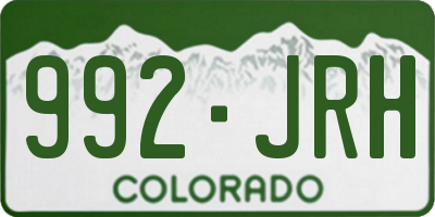 CO license plate 992JRH