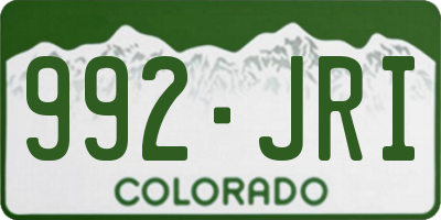 CO license plate 992JRI