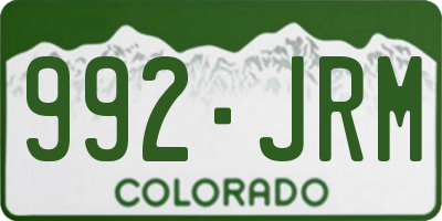 CO license plate 992JRM