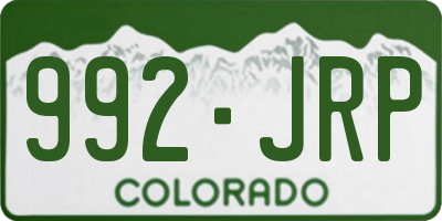 CO license plate 992JRP