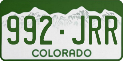 CO license plate 992JRR