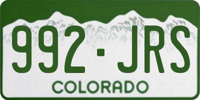 CO license plate 992JRS