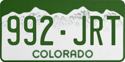 CO license plate 992JRT