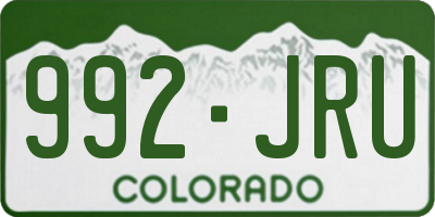 CO license plate 992JRU