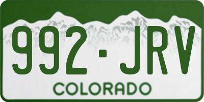CO license plate 992JRV