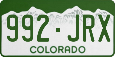 CO license plate 992JRX