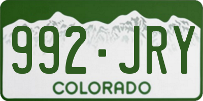 CO license plate 992JRY